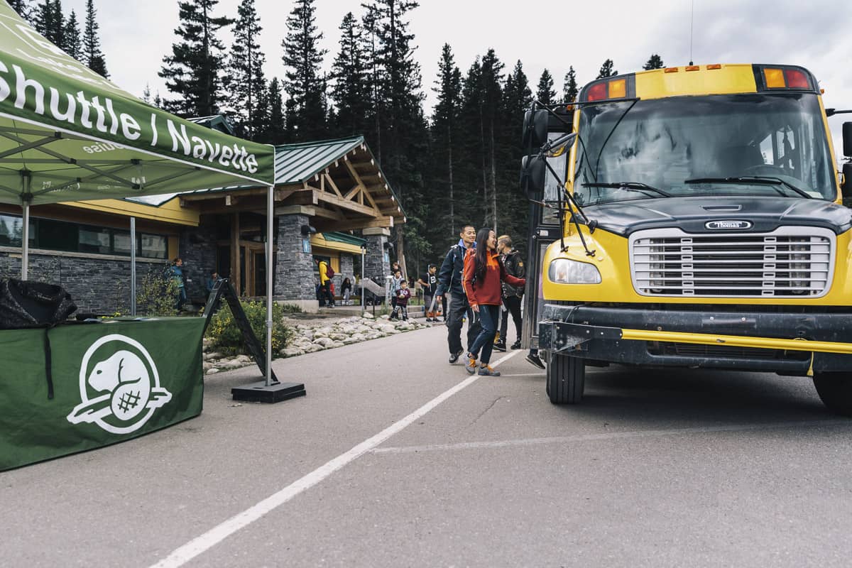 Lake Louise Park and Ride arrival area
