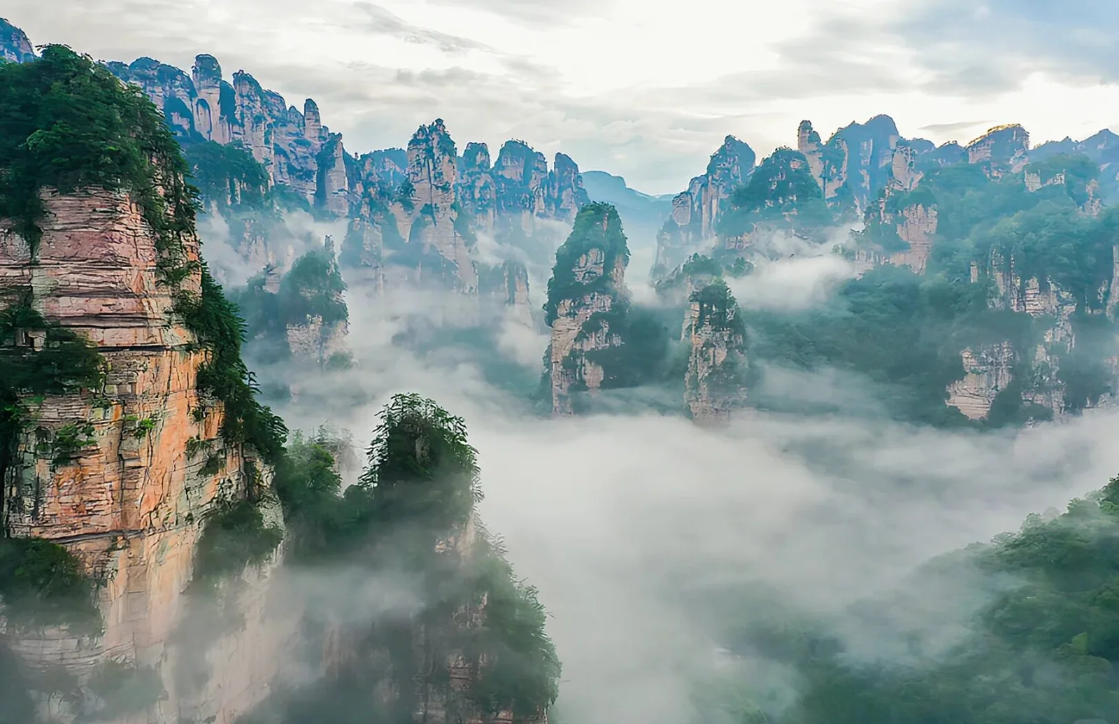 Tianzi Mountain view, limestone peaks