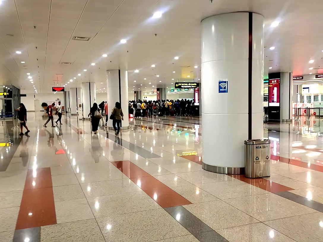 Arrival Hall Welcome Sign