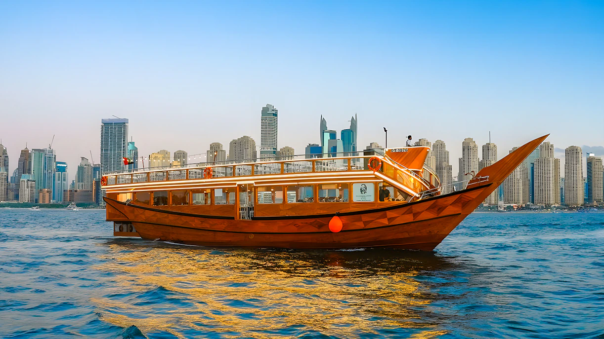 Dubai Creek Dhow Cruise: Wooden Boats, Lantern Light