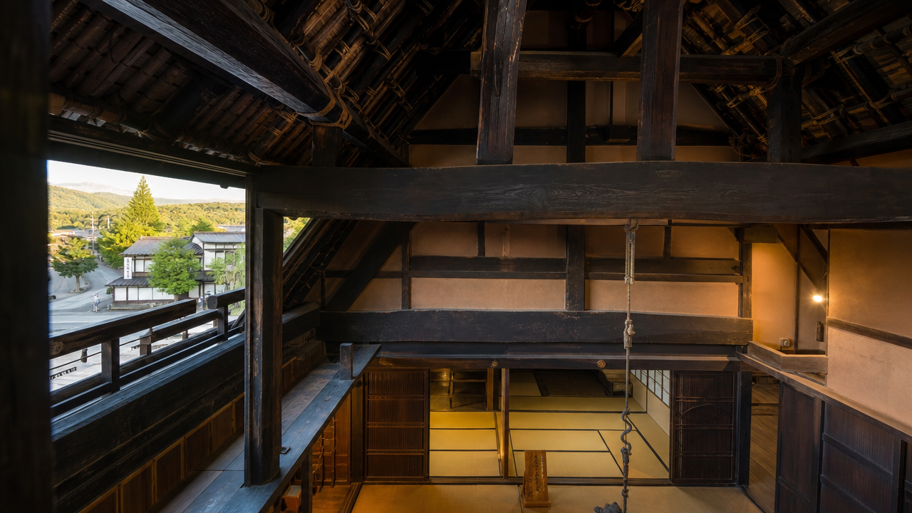 Wada House interior timber structure
