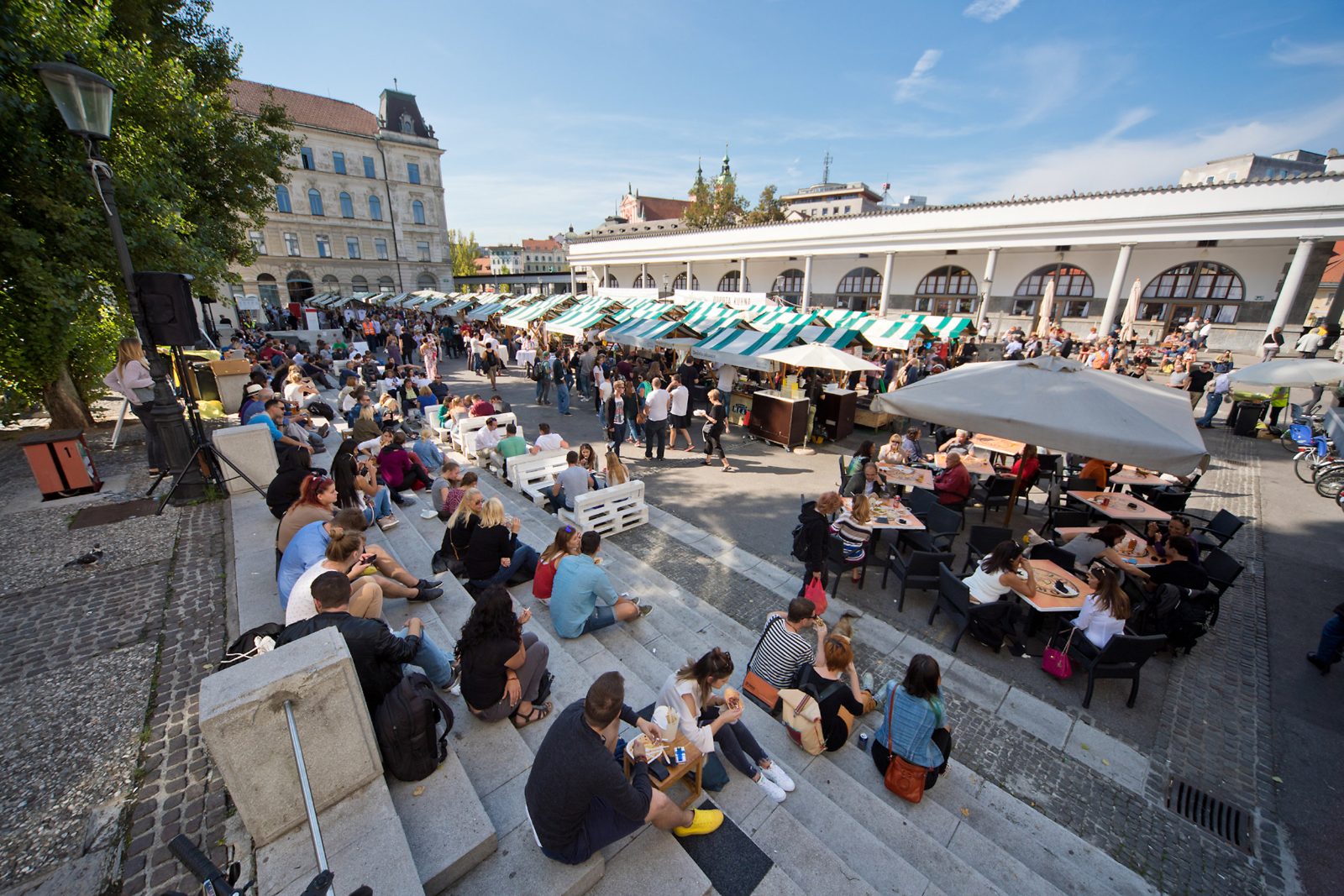 Ljubljana Central Market Open Kitchen area