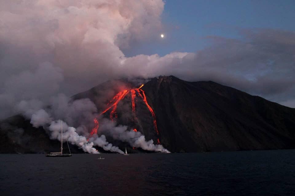 Stromboli by Night From Milazzo