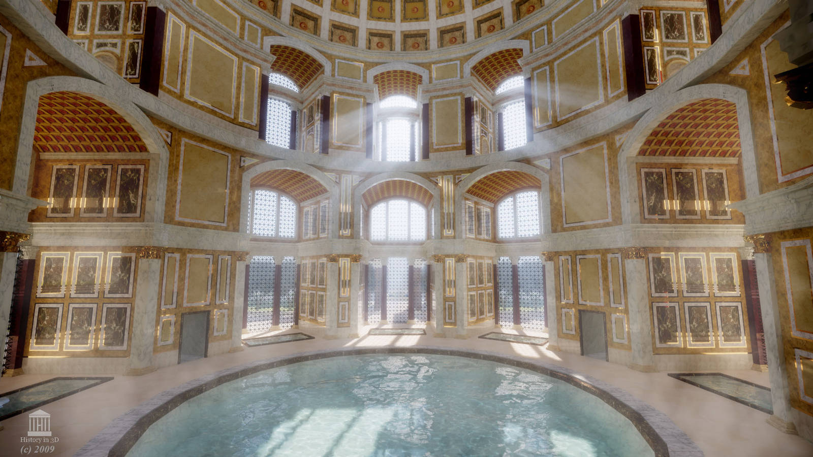 Caldarium and tepidarium rooms