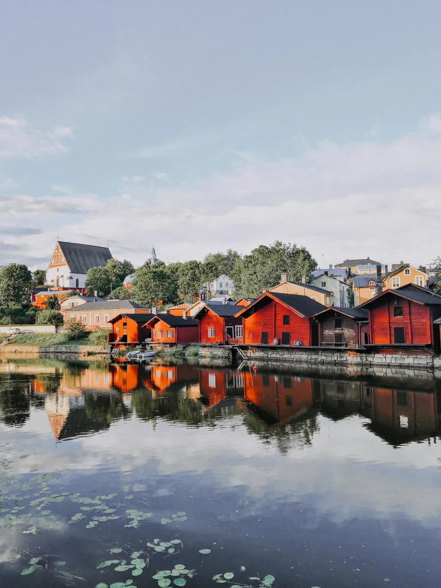 Red Riverside Warehouses