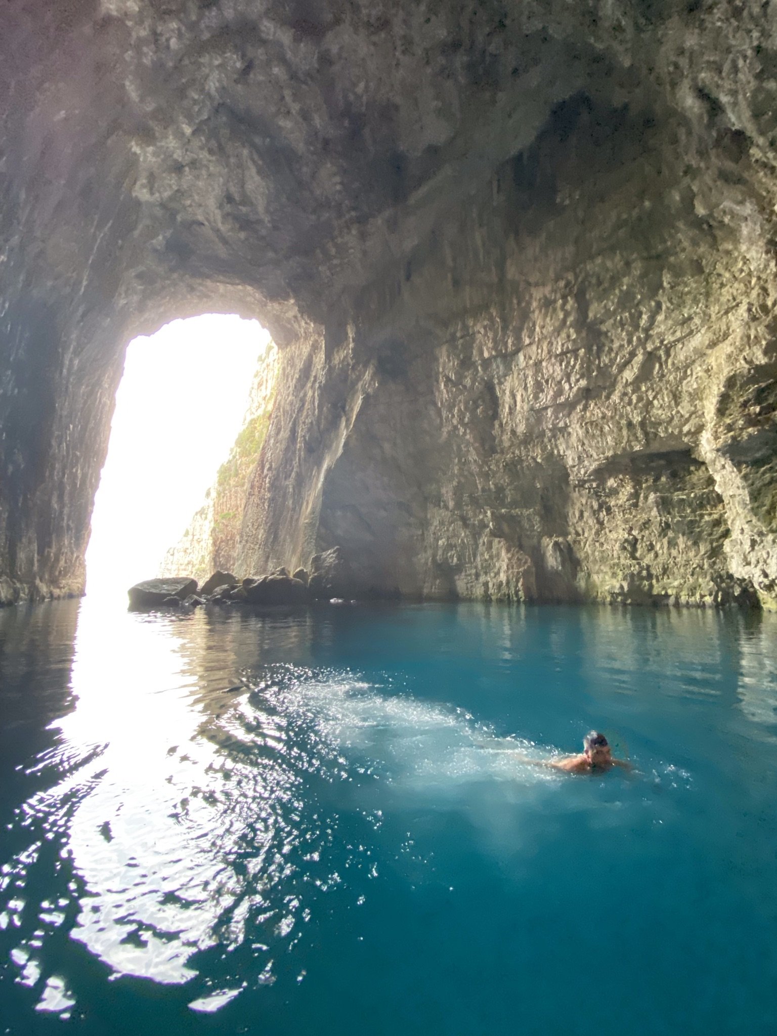 Swimming at Haxhi Ali Cave