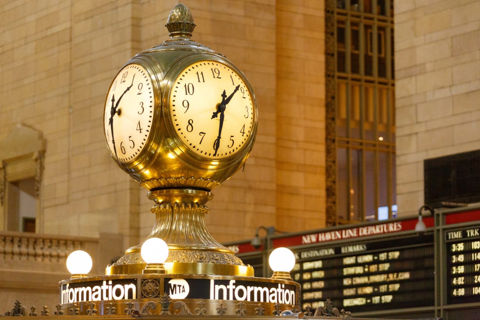 Information Booth Four-Faced Clock