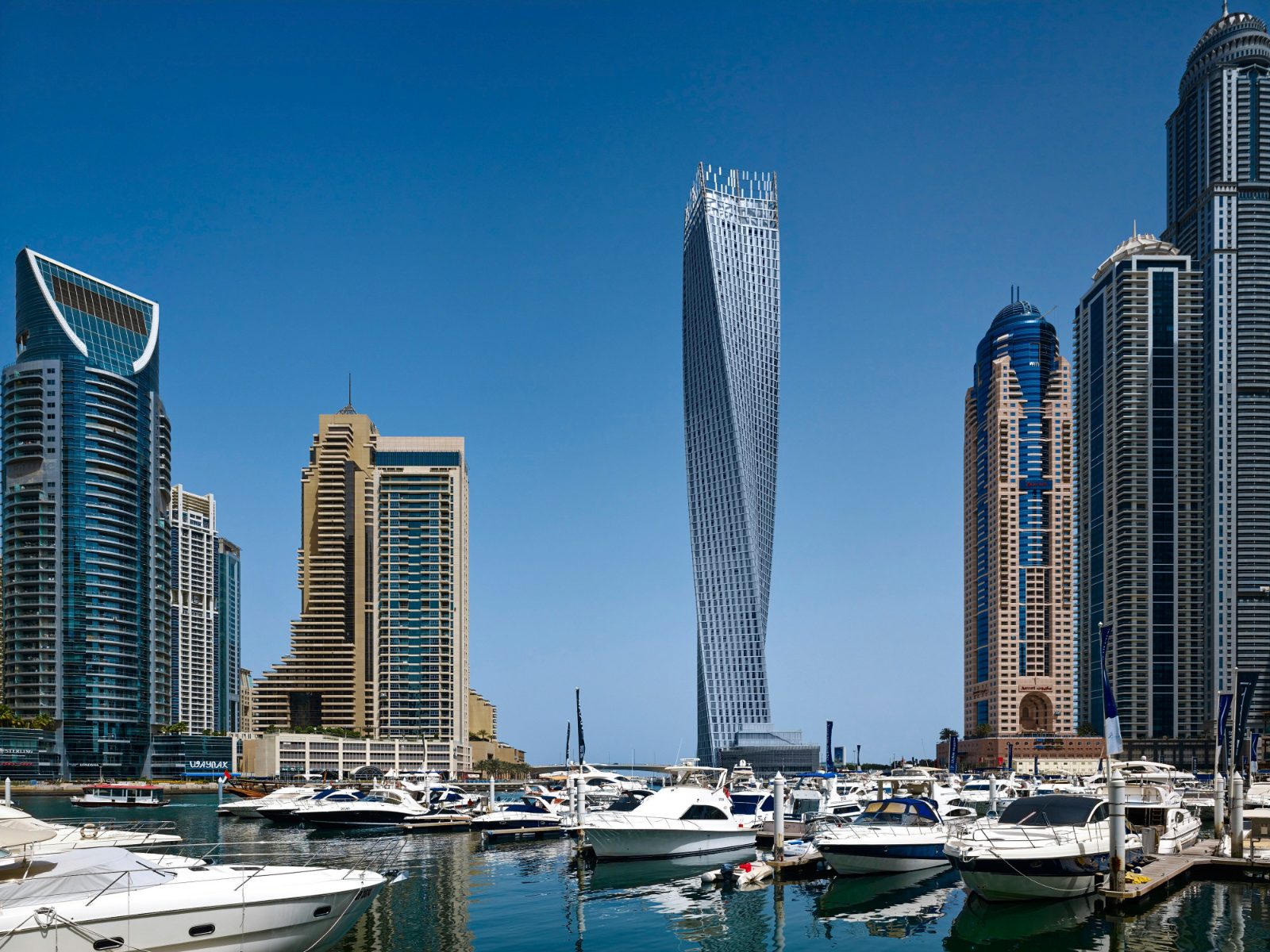 Cayan Tower from Marina Walk