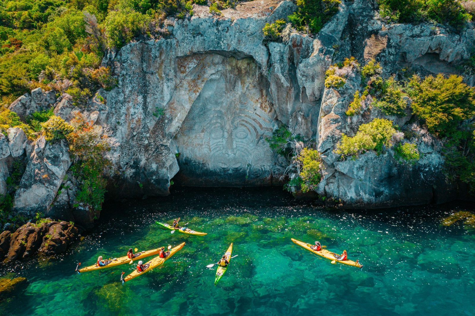 Maori Rock Carvings Kayak
