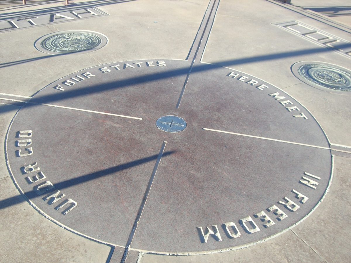 Walk to the state-line marker
